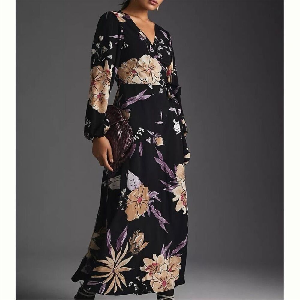 Anthropologie Hutch Long-Sleeve Wrap Dress size small